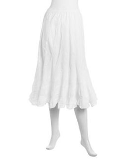 Swirl Seam Poplin Maxi Skirt, White