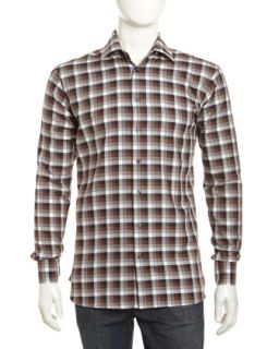 Plaid Long Sleeve Shirt, Chestnut