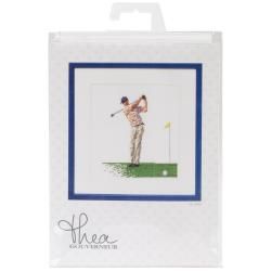 Golf On Linen Counted Cross Stitch Kit  6 1/4 X6 3/4 36 Count