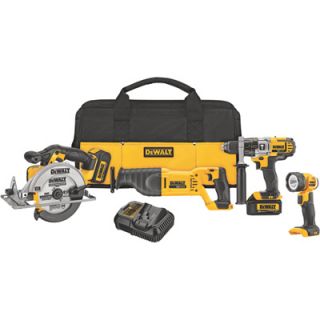 DEWALT 20 Volt Max Li Ion Cordless 4 Tool Combo, Model# DCK491L2