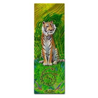 Nancy Jean Busse Tiger Metal Wall Hanging (MediumSubject AnimalsMedium MetalOuter dimensions 35 inches high x 12 inches wide x 2 inches deep )