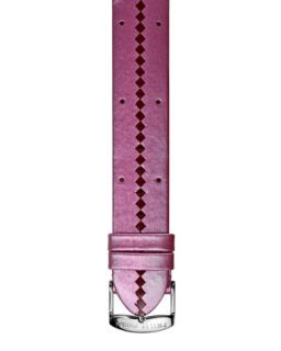 Pink Diamond Cut Silk Calfskin Strap, 20mm