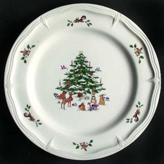 Ming Pao Woodland Christmas (Embossed Rim) Dinner Plate, Fine China Dinnerware  