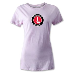 hidden Charlton Athletic Crest Womens T Shirt (Pink)