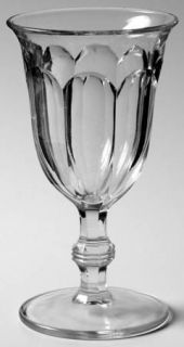 Indiana Glass Colonial Clear Water Goblet   Panel Design On Bowl, Wafers In Stem