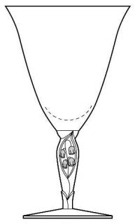 Duncan & Miller Lily Of The Valley Water Goblet   Stem #D4 1, Sculptured Stem, P