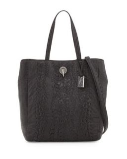 Eve Woven Leather Tote Bag, Black