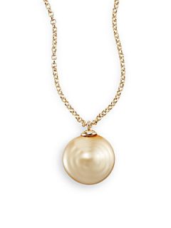 15MM Champagne Coin Pearl Necklace   Champagne