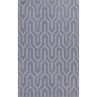 Hand crafted Lavender Grey Aztec Geometric Wool Rug (2 X 3)