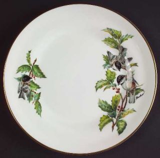 Boehm Chickadee & Holly Salad Plate, Fine China Dinnerware   Bone, Birds, Holly