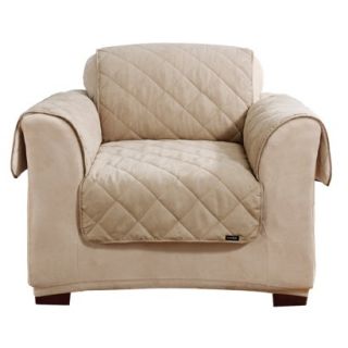 Sure Fit Sherpa Suede Chair Pet Cover  Taupe