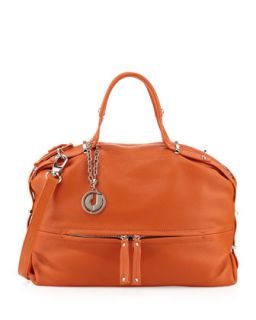 Janet Bottom Half Zip Shoulder Bag, Orange