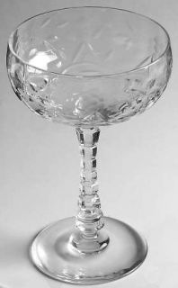Rock Sharpe 1004 1 Champagne/Tall Sherbet   Stem #1004, Cut Floral & Arch Design