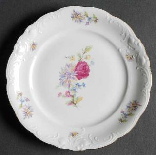 Walbrzych Wlb28 Bread & Butter Plate, Fine China Dinnerware   Embossed Edge,Flor