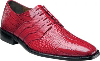 Mens Stacy Adams Gabino 24873   Red Reptile Print Leather Lace Up Shoes