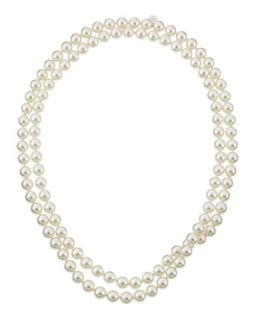 Single Row Endless Pearl Necklace, White