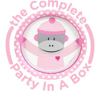 Sock Monkey Pink Party Packs