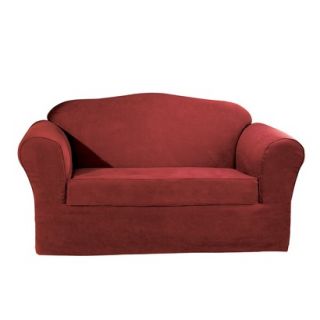 Sure Fit Suede Supreme 2 pc. Loveseat Slipcover   Burgundy