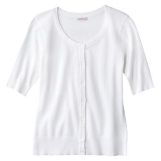 Merona Womens Short Sleeve Cardigan   Fresh White   XL