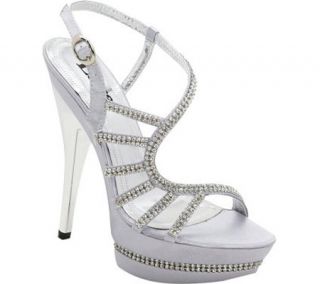 Womens Lava Shoes Donna   Silver Satin Ornamented Shoes