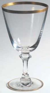 Imperial Glass Ohio 212go Water Goblet   Stem #212, Gold Trim