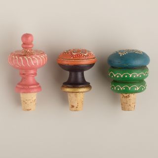 Painted Wood Bottle Stoppers   World Market