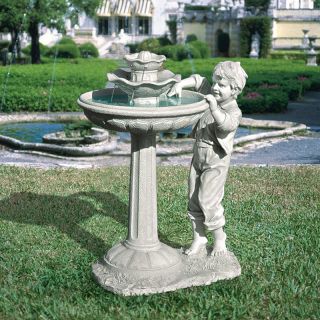 Design Toscano The Childs Mischievous Splash Sculptural Fountain Multicolor  