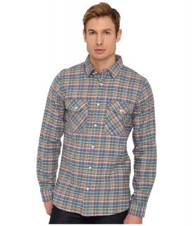 Jack Spade Silas Flannel Plaid Work Shirt Mens Long Sleeve Button Up (Blue)