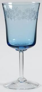 Fostoria Intimate Blue Wine Glass   Stem #6123, Etch #31