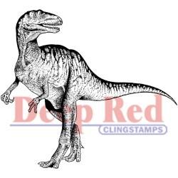 Deep Red Cling Stamp 3 X3  Raptor Dinosaur