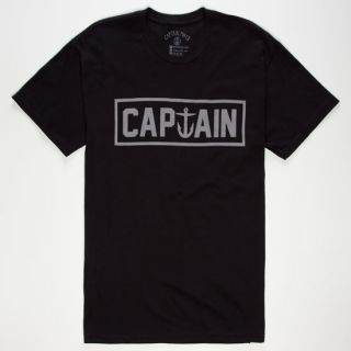 Naval Captain Mens T Shirt Black/Grey In Sizes Medium, Small, X Lar