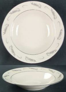 Flintridge Continental White (Rim) Rim Soup Bowl, Fine China Dinnerware   Cream/