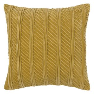 Rizzy Home Cotton Velvet Corded Decorative Throw Pillow Gold   TR4026
