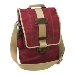 Nuo tech Eco friendly Canvas Vertical Messenger Red/tan