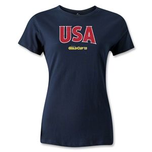 hidden CONCACAF Gold Cup 2013 Womens USA T Shirt (Navy)
