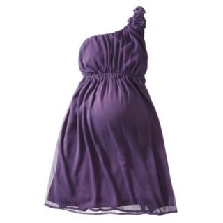 Merona Maternity One Shoulder Rosette Dress   Shiny Plum M