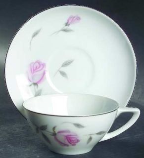 Fine China of Japan Royalrose Flat Cup & Saucer Set, Fine China Dinnerware   Pin