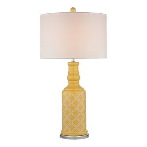 Dimond Lighting DMD D2504 Chepstow Sunshine Yellow Ceramic Table Lamp with White