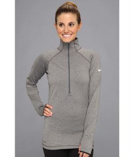 Nike Pro Hyperwarm 1/2 Tipped Zip Womens Long Sleeve Pullover (Gray)