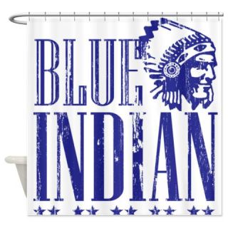 Blue Indian Head Dress Vintage Shower Curtain  Use code FREECART at Checkout