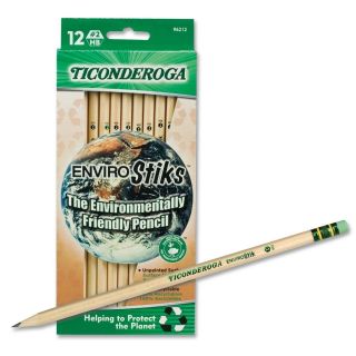 Ticonderoga Envirostiks Pencil Hb #2 Dozen (Woodgrain Barrel, Black LeadWeight 7 ouncesModel Woodcase PencilPack of 12Pocket Clip No Refillable NoRetractable NoEraser YesLead Degree #2Dimensions 5.5 inches long )
