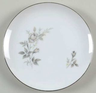 Kyoto Taunton Bread & Butter Plate, Fine China Dinnerware   Gray Roses, Pink&Gra