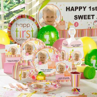 Sweet Safari Pink 1st Birthday Personalized Party Theme