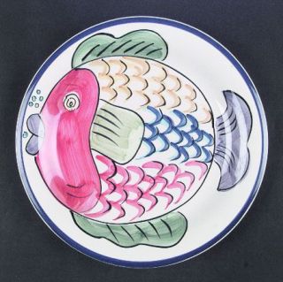 Tabletops Unlimited Pescada Blue Trim Dinner Plate, Fine China Dinnerware   Gall
