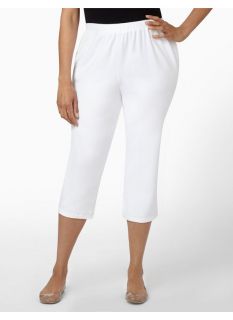 Catherines Plus Size Suprema Knit Capri   Womens Size 1X, White