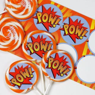 Super Hero Large Lollipop Sticker Kit