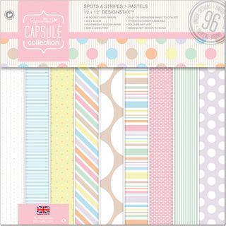 Papermania Spots/stripes Pastels Designstax 12x12 48/sheets 96 Designs, 200gsm/75# Cover Wt