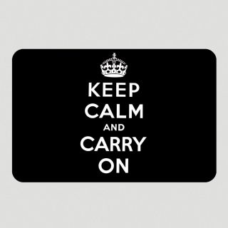 Black Keep Calm and Carry On Cushioned Floor Mat   World Market