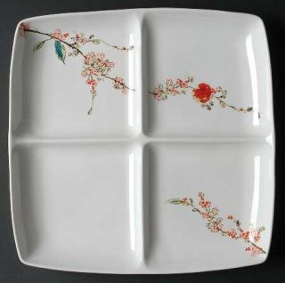 Lenox China Chirp Divided 4 Part Square Platter, Fine China Dinnerware   Simply
