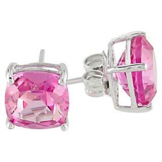 6.0 CT.T.W Created Sapphire Solitaire Stud Earrings in Sterling Silver   Pink